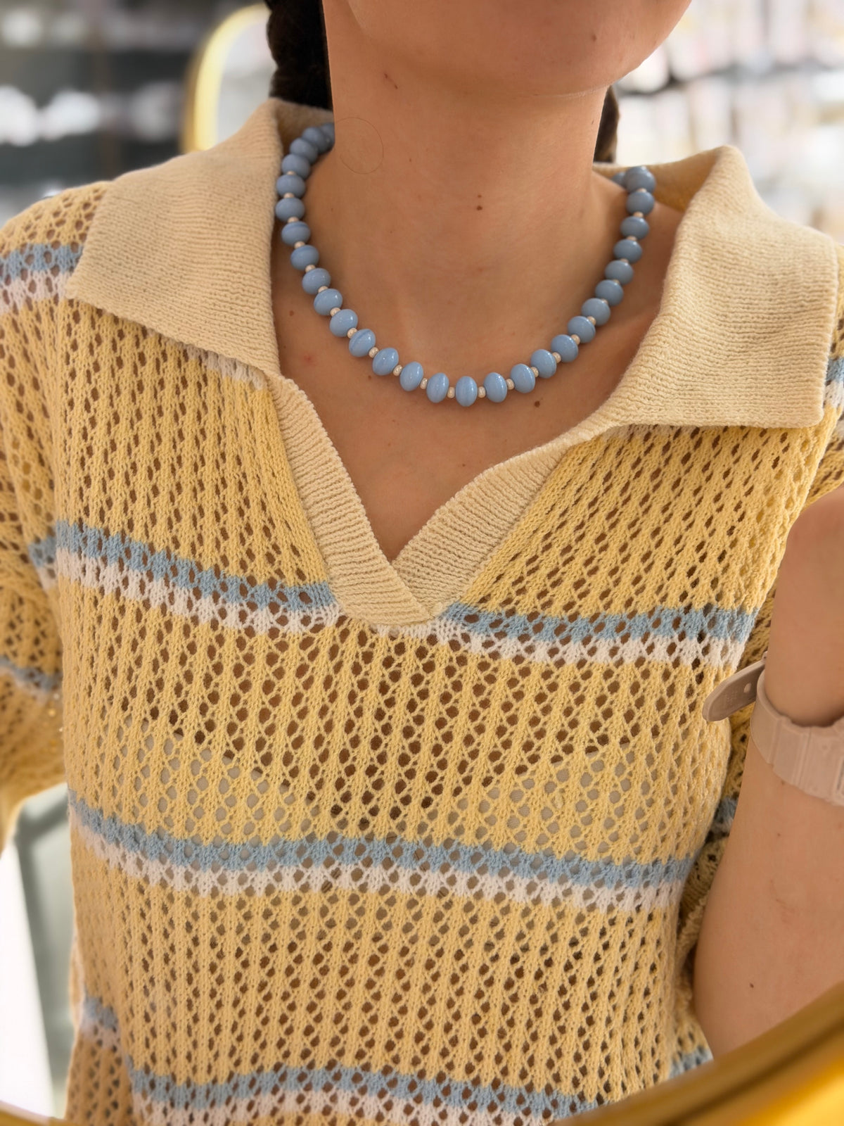 Collar XL dona azul