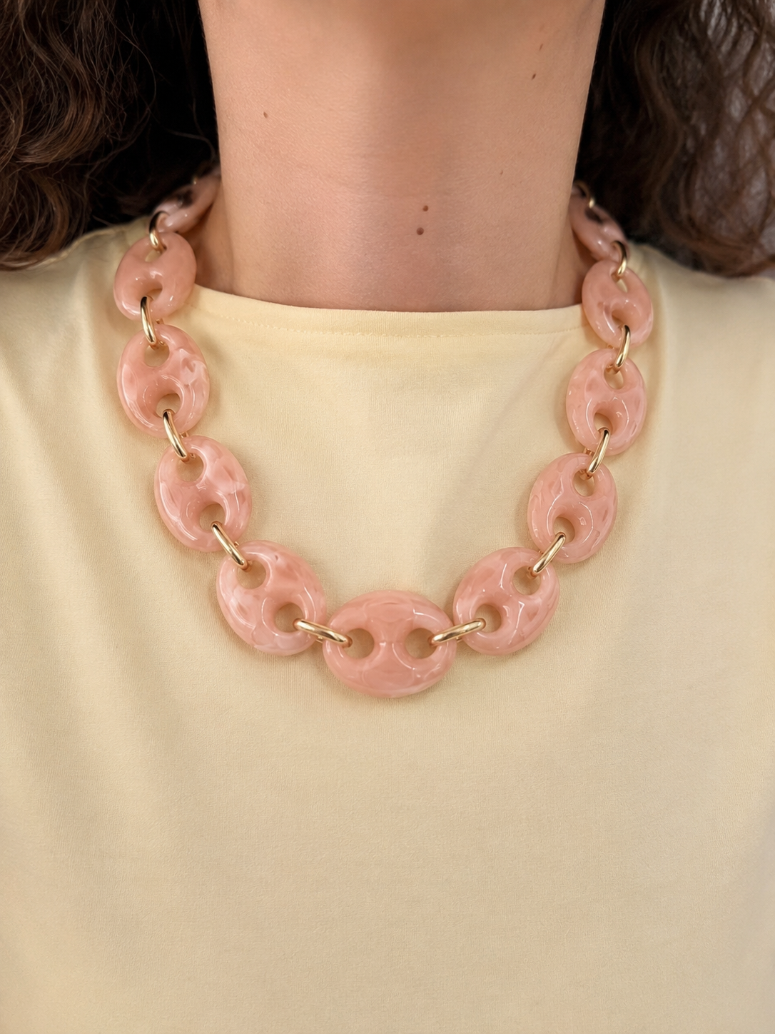 Collar chunk Loretta rosa