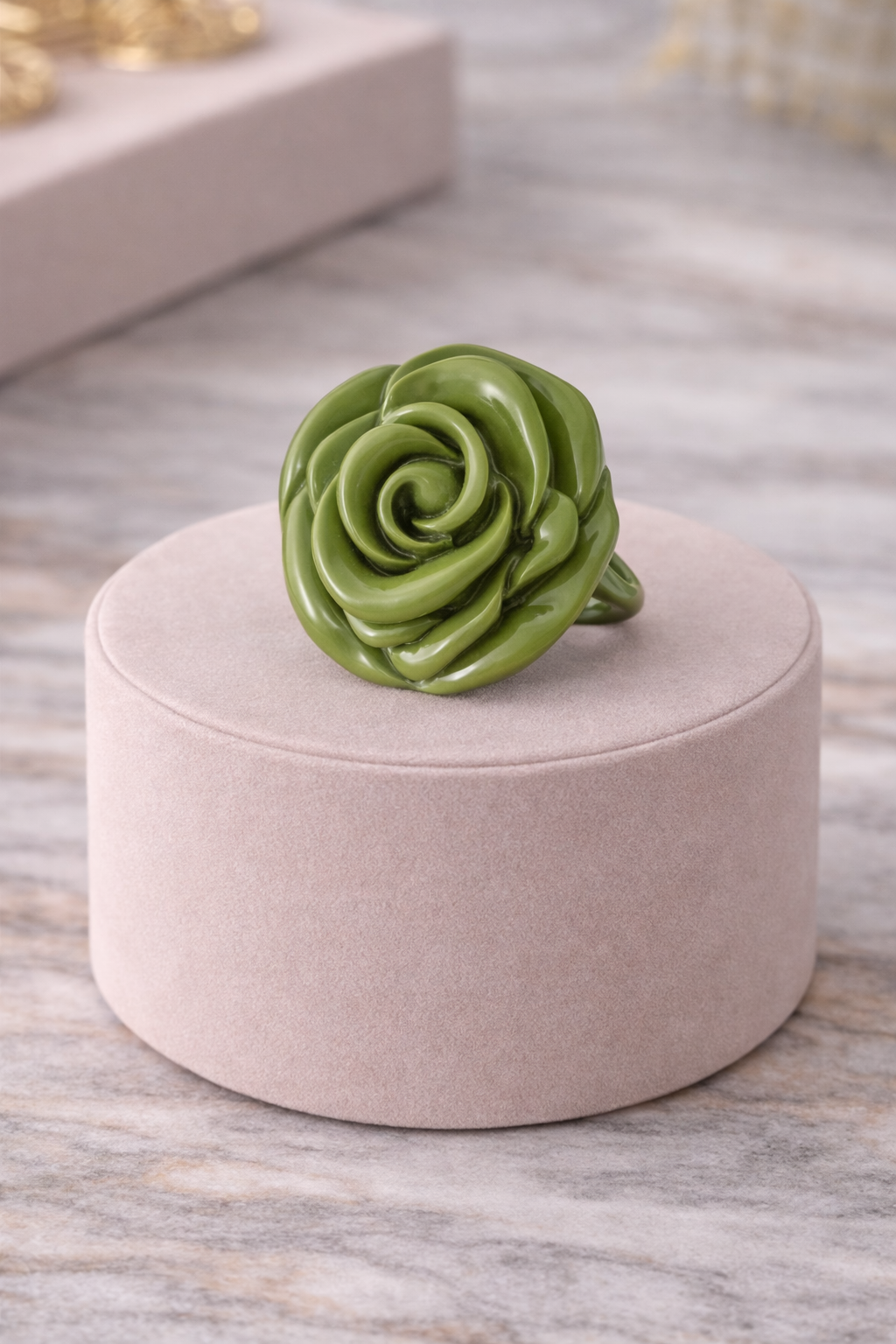 Anillo rosa verde