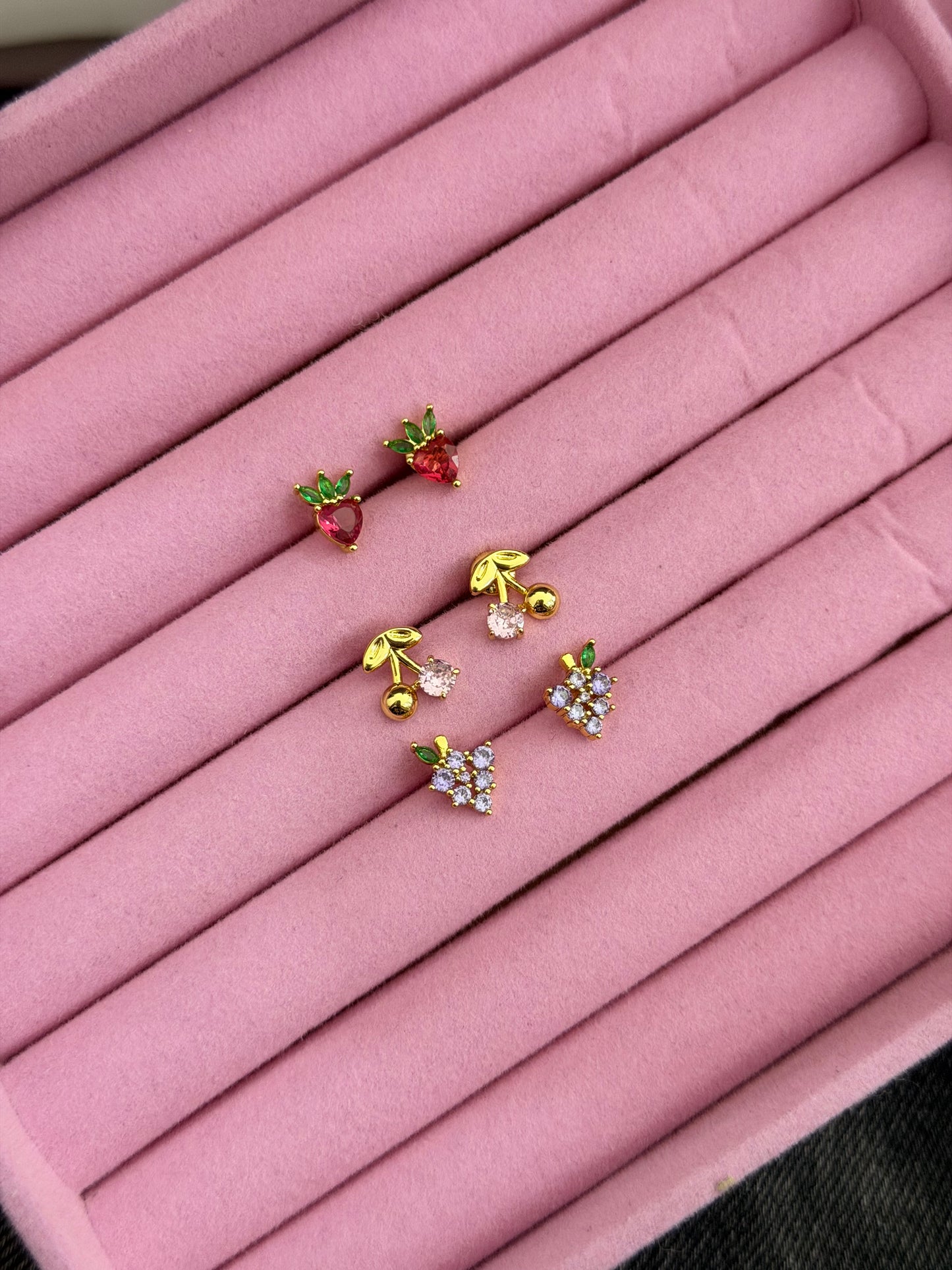 Set de tres pares de topos frutas