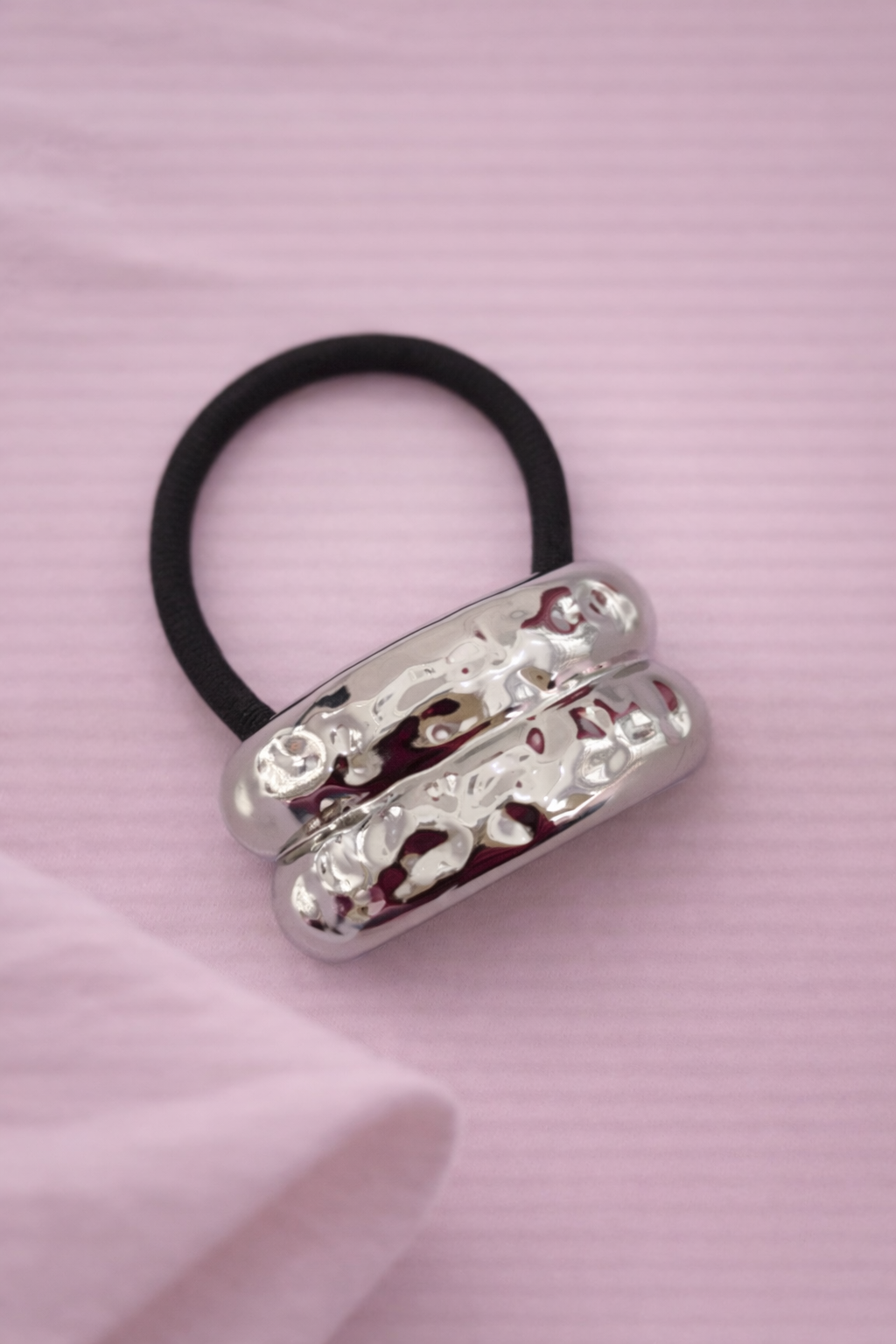 Ponycuff doble plateado corrugado