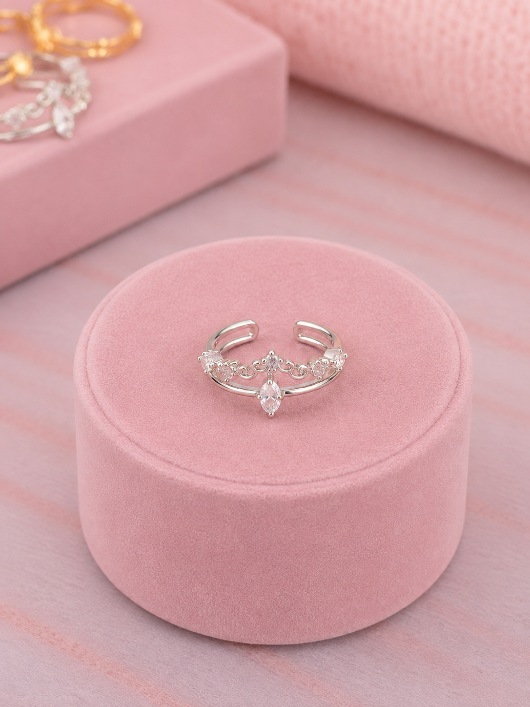 Anillo doble plateado