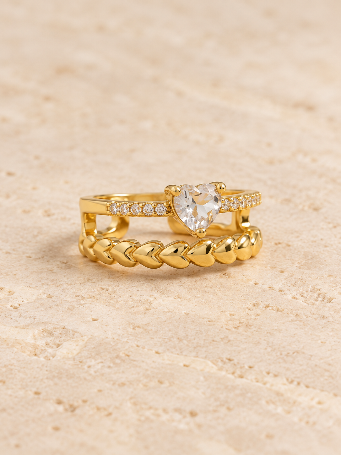 Anillo doble de corazones