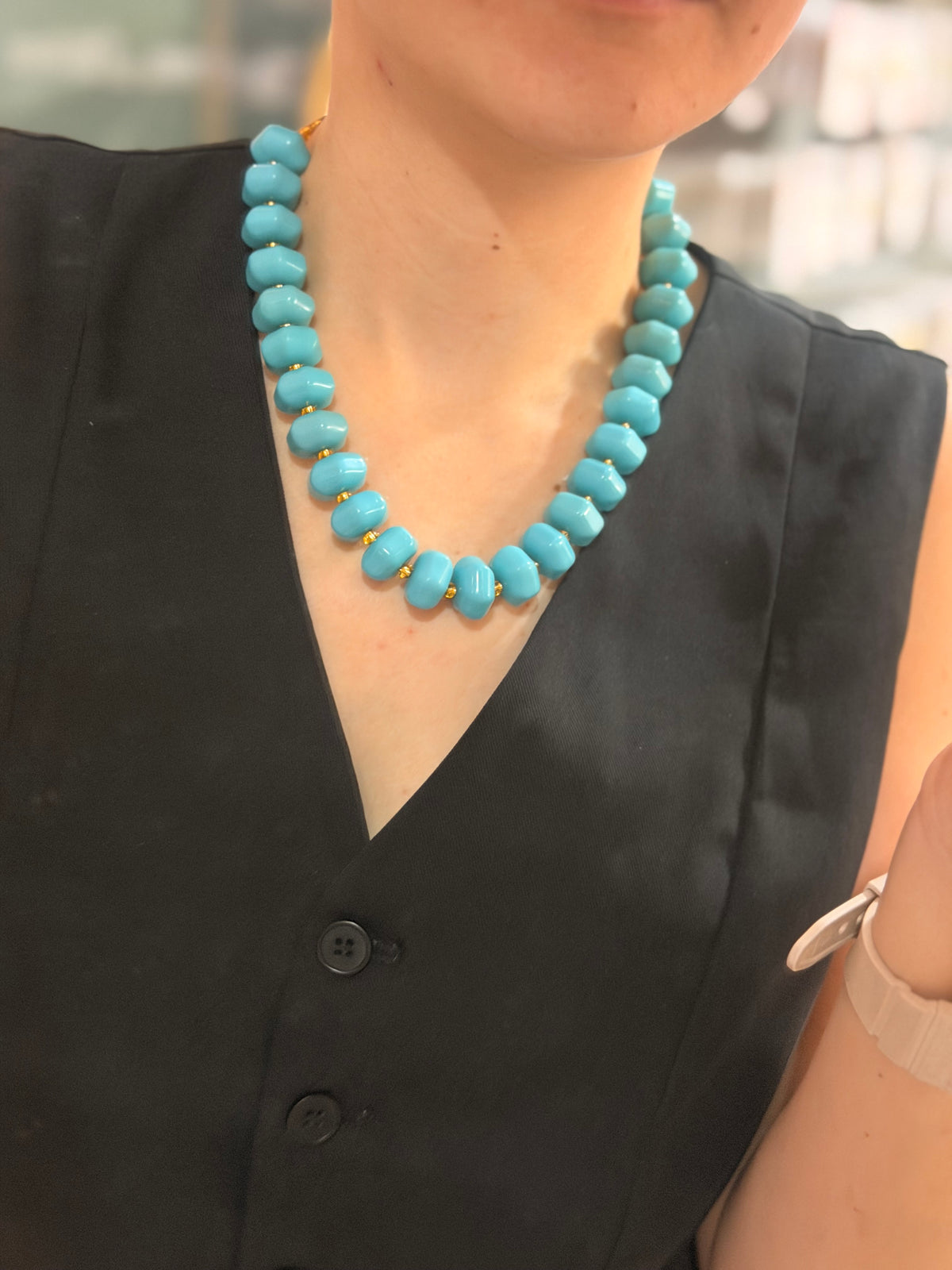 Collar XL dona azul