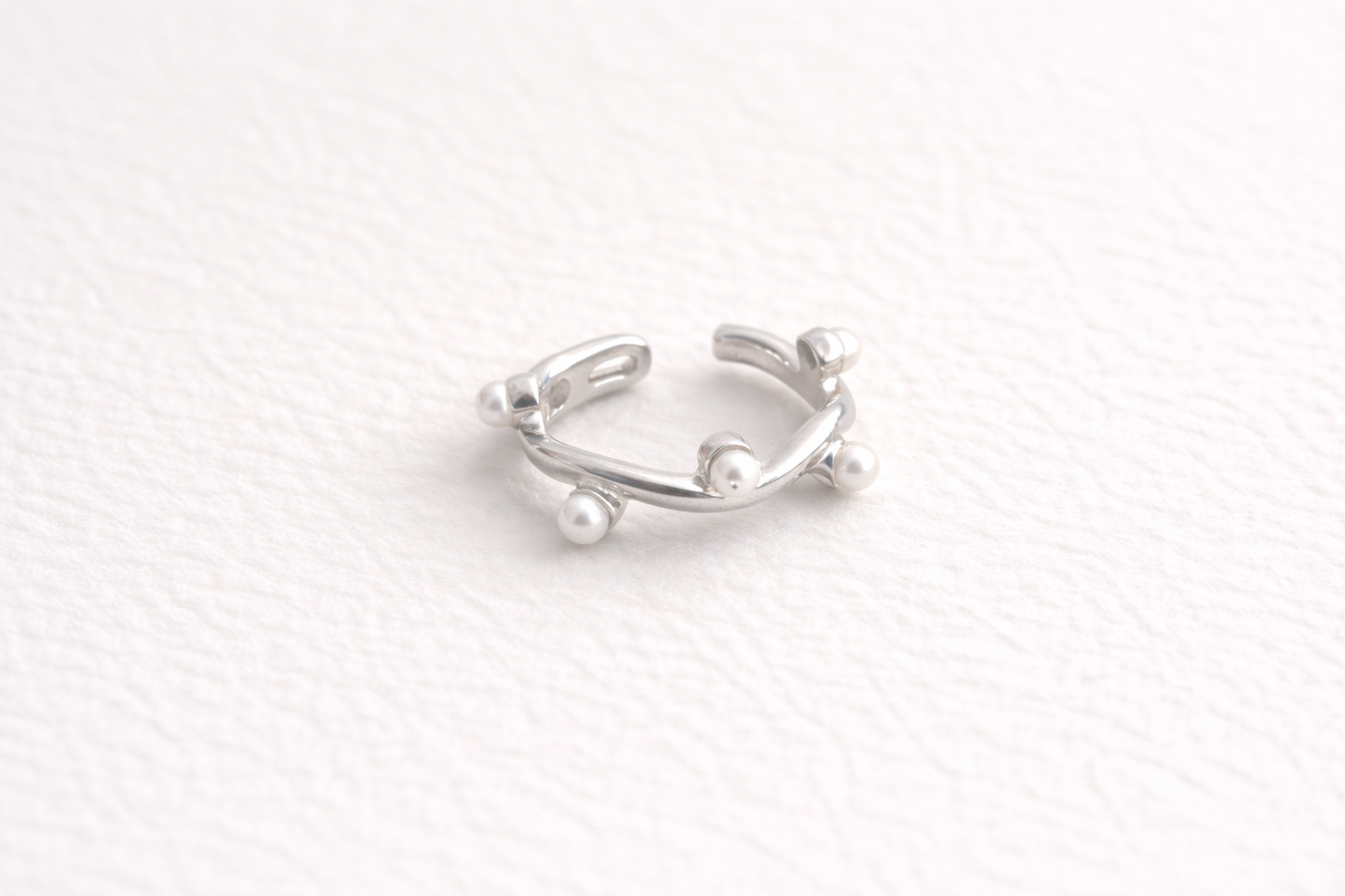 Earcuff ondas plateado