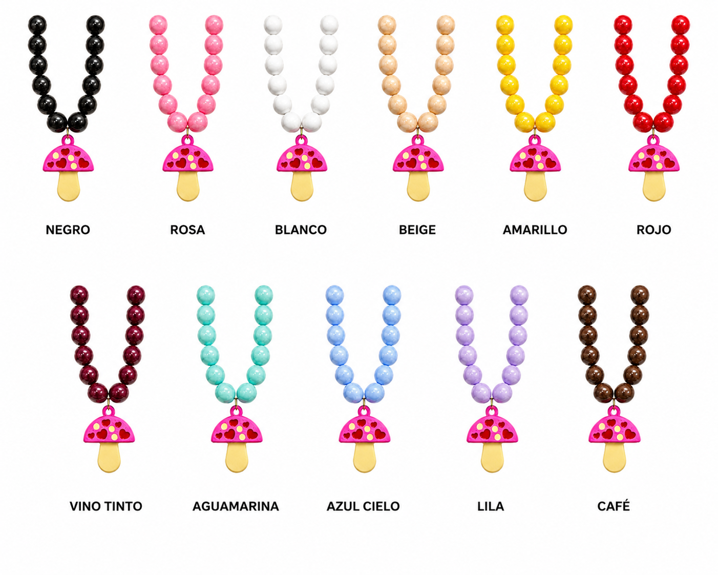 Collar XL hongo fucsia