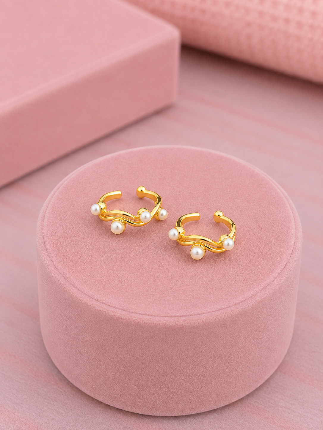 Earcuff ondas perlas