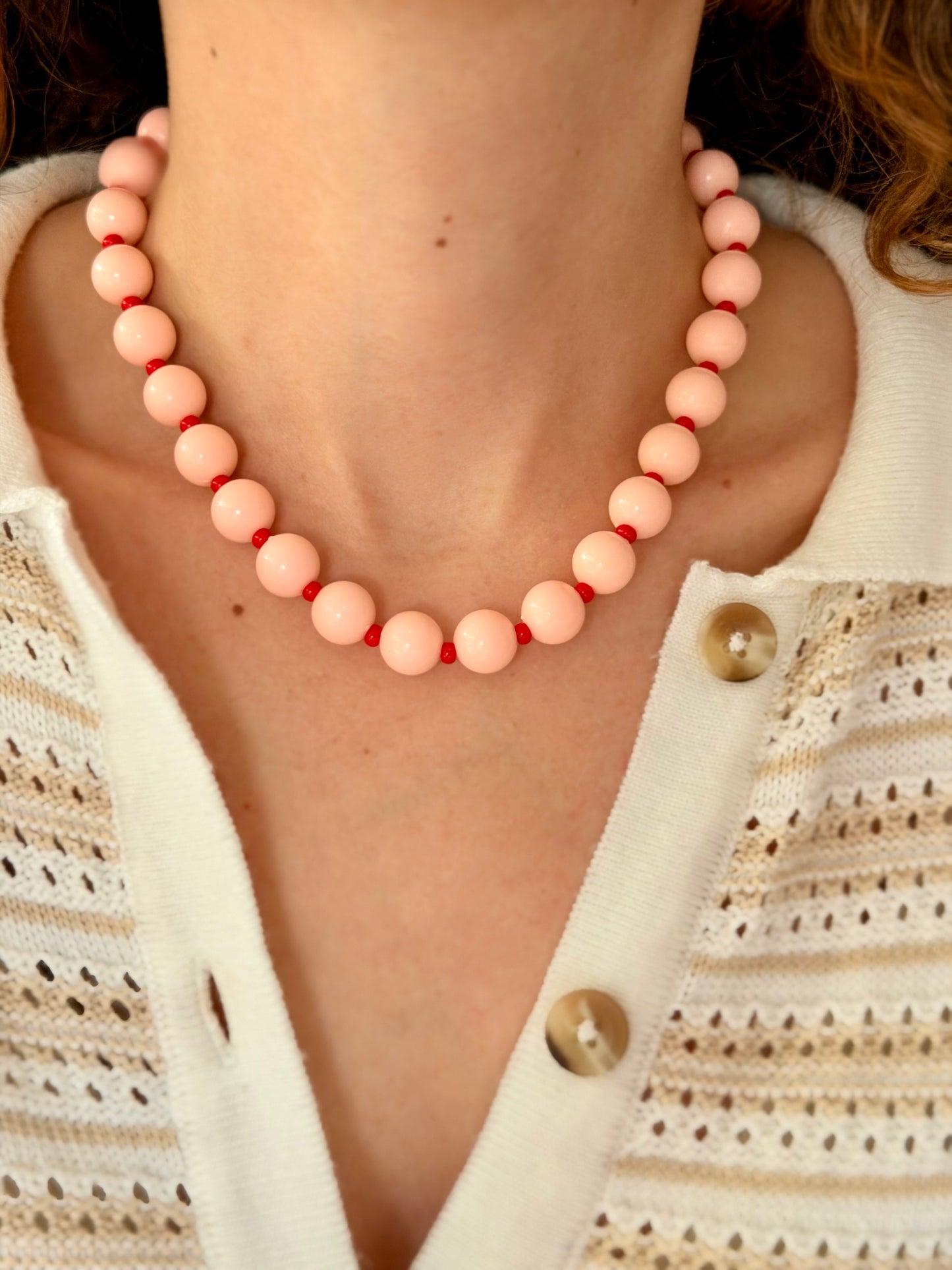 Collar XL rosado y rojo #12