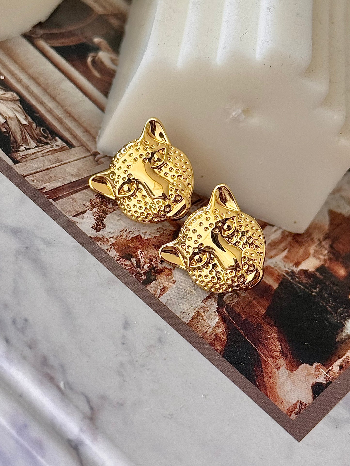 Aretes selva - Rodio, Dorado