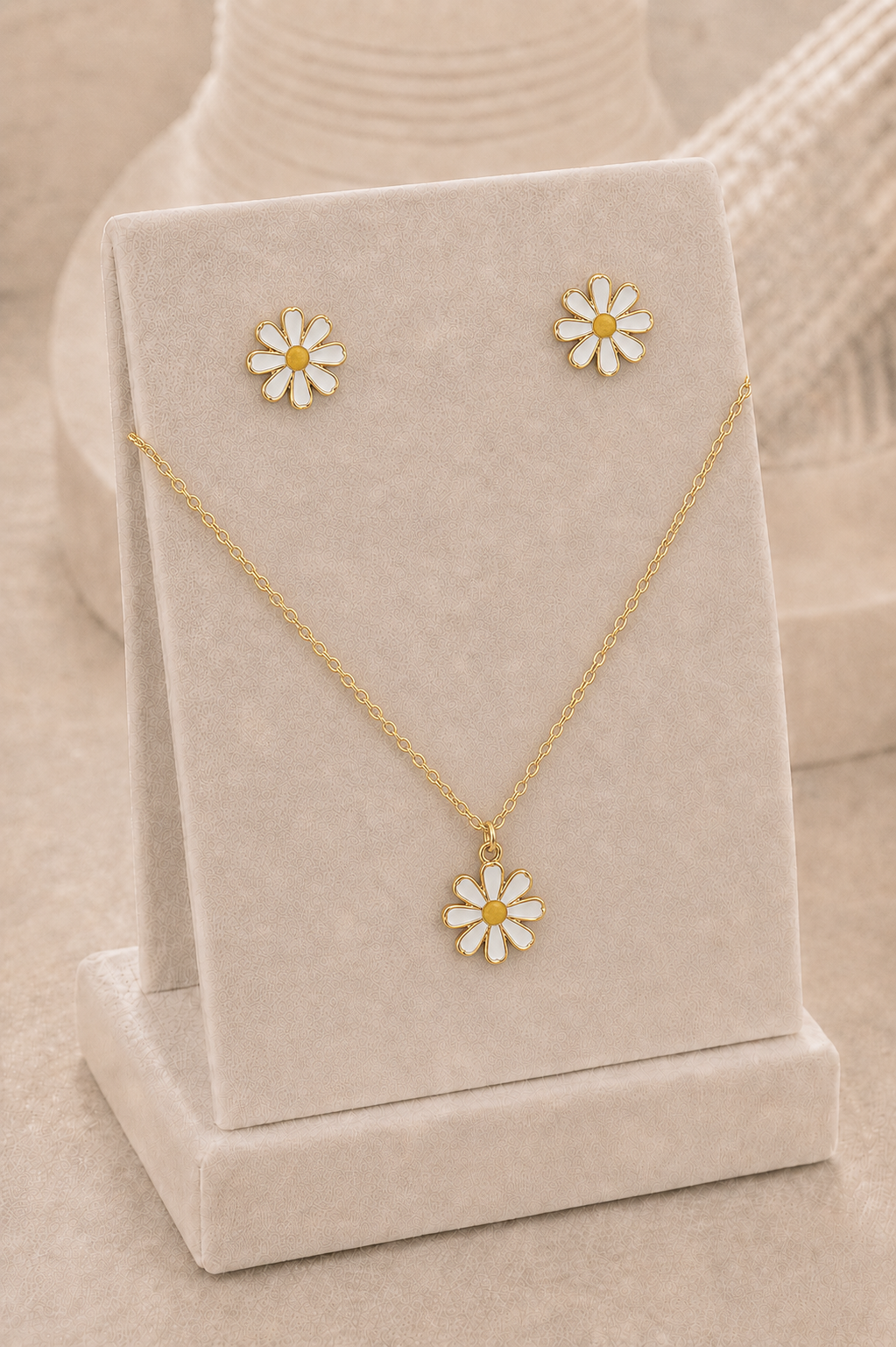 Set collar margaritas blanca