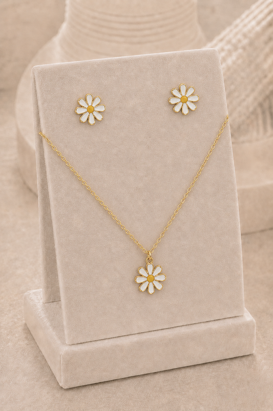 Set collar margaritas blanca