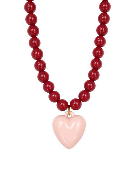 Collar XL corazón rosa