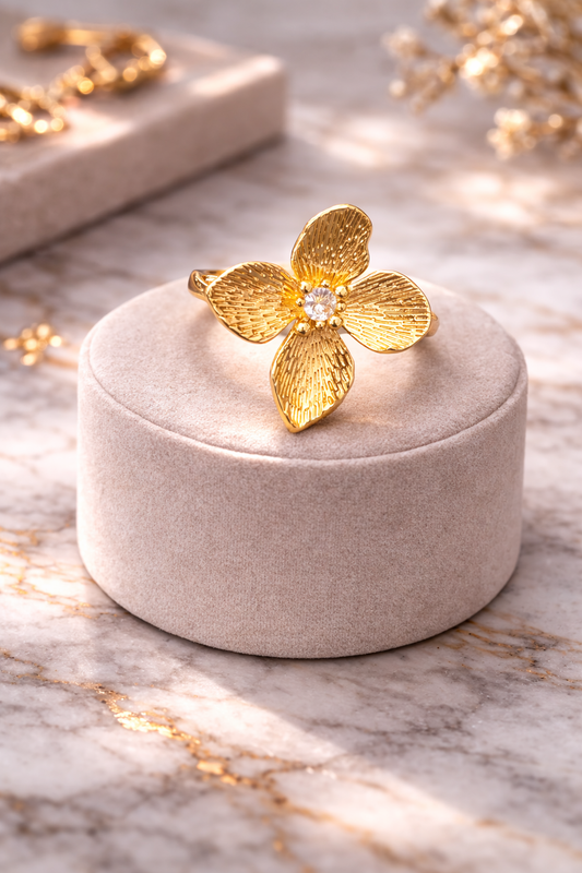 Anillo maxi flor circon