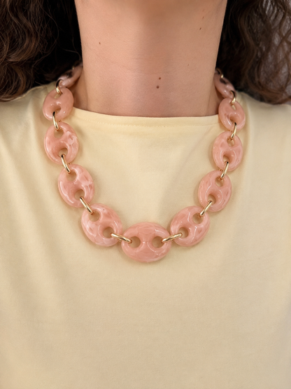 Collar chunk  Loretta rosa
