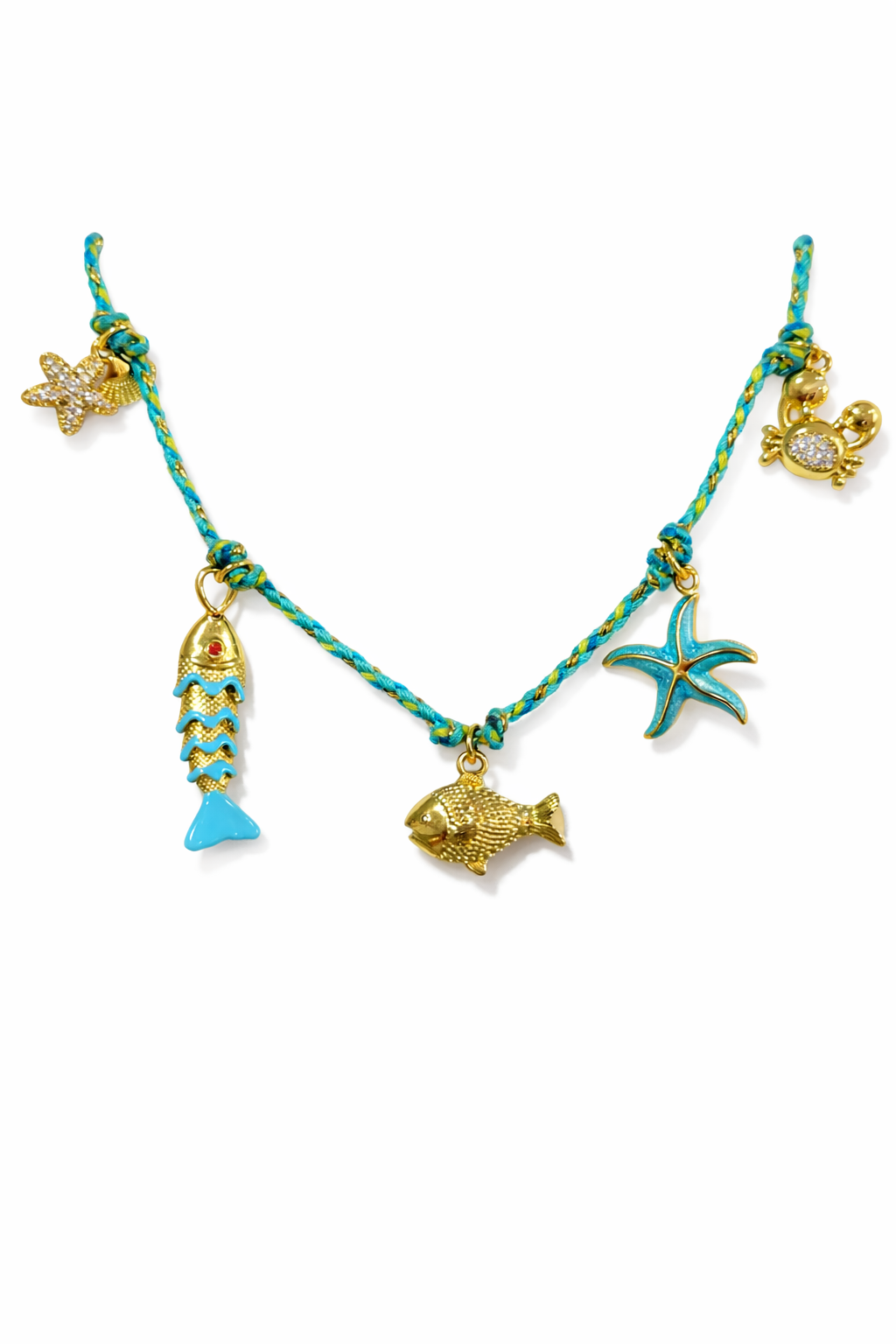 Collar mini charms mar azul