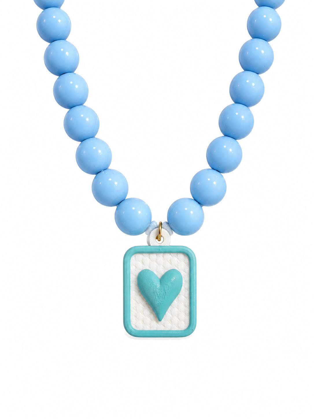 Collar XL placa corazon azul.