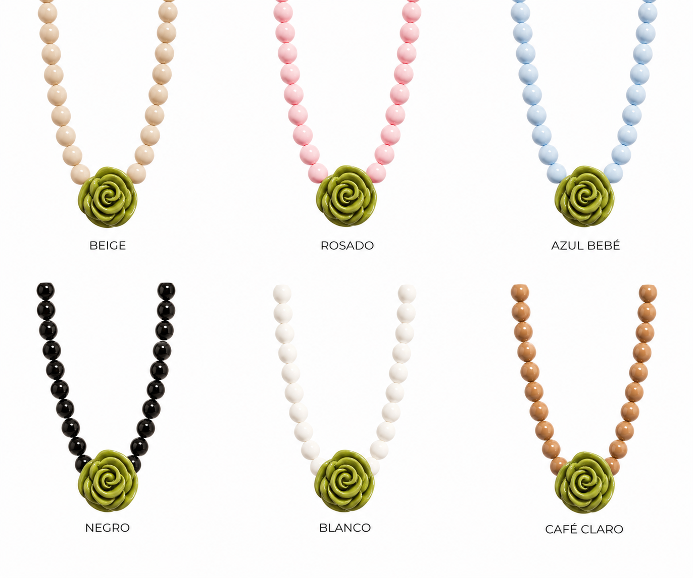 Collar XL rose verde.