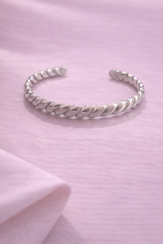 Pulsera trenza plateado