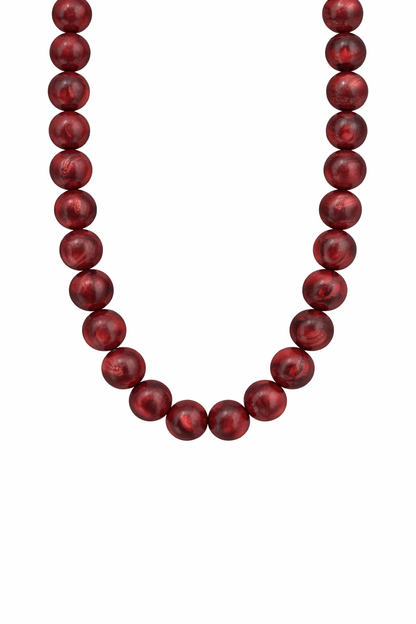 Collar XL rojo mármol