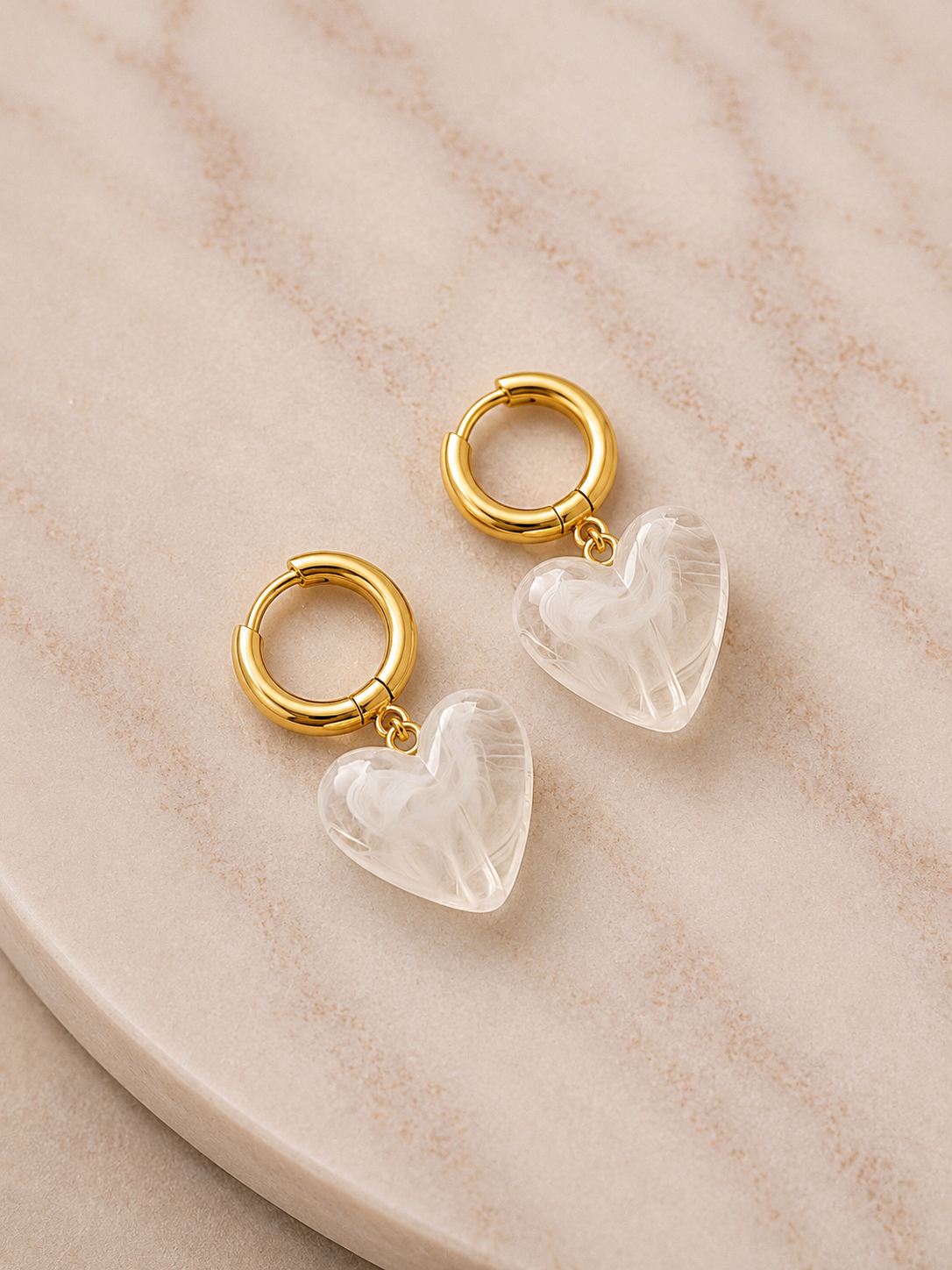 Mini hoop corazon  mármol