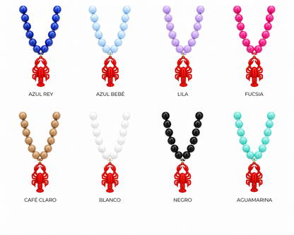 Collar XL langosta ( Escoge el color de las esferas)