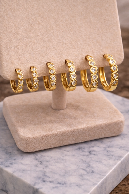 Set mini hoop corazón