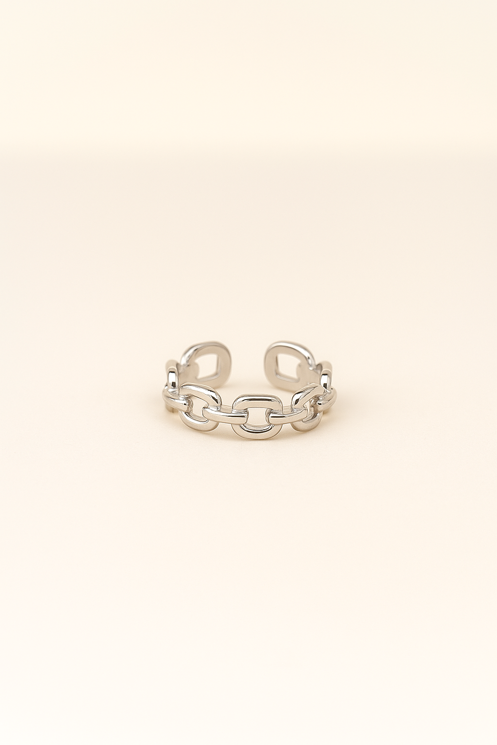 Anillo cadenas plateadas
