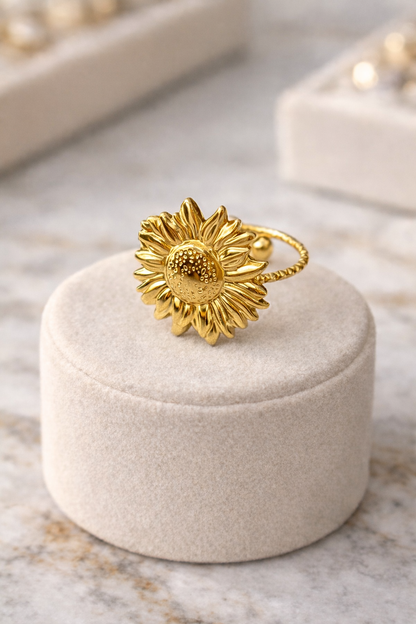 Anillo girasol acero