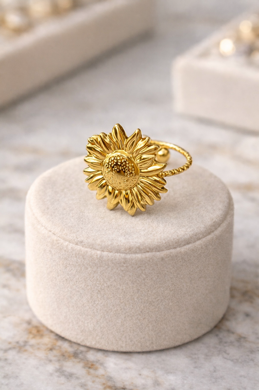 Anillo girasol acero