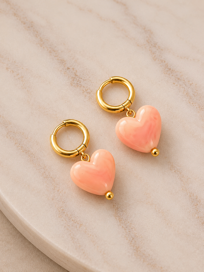 Mini hoop corazon  mármol