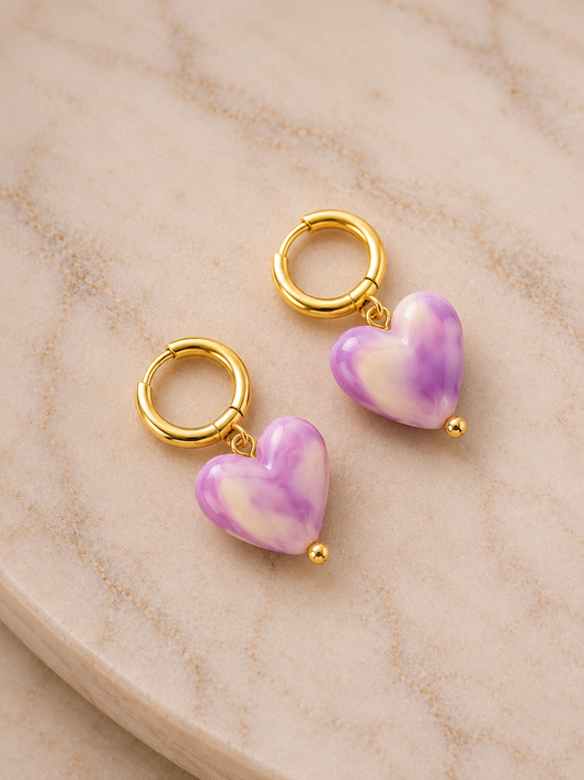 Mini hoop corazon  mármol