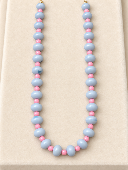 Collar XL dona azul y separador rosa