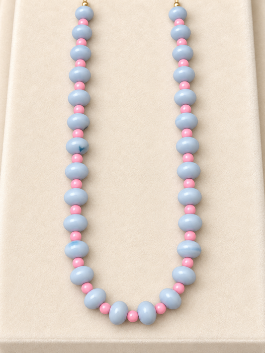 Collar XL dona azul y separador rosa