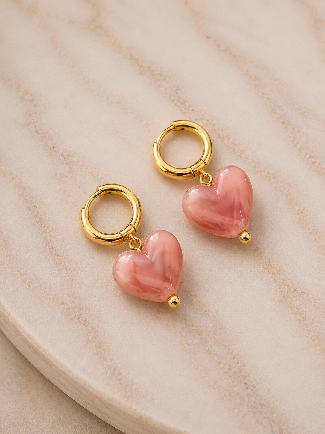 Mini hoop corazon  mármol