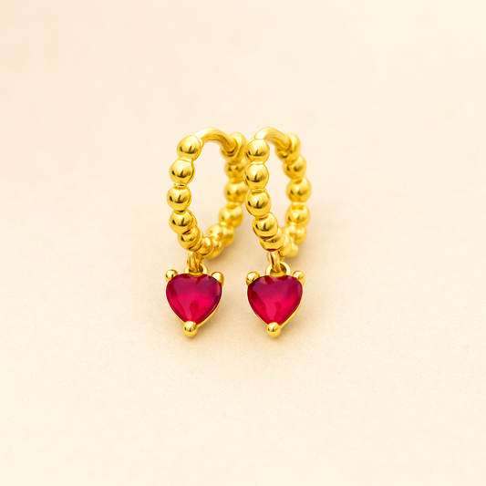 Mini hoop corazon - Rodio, Fucsia