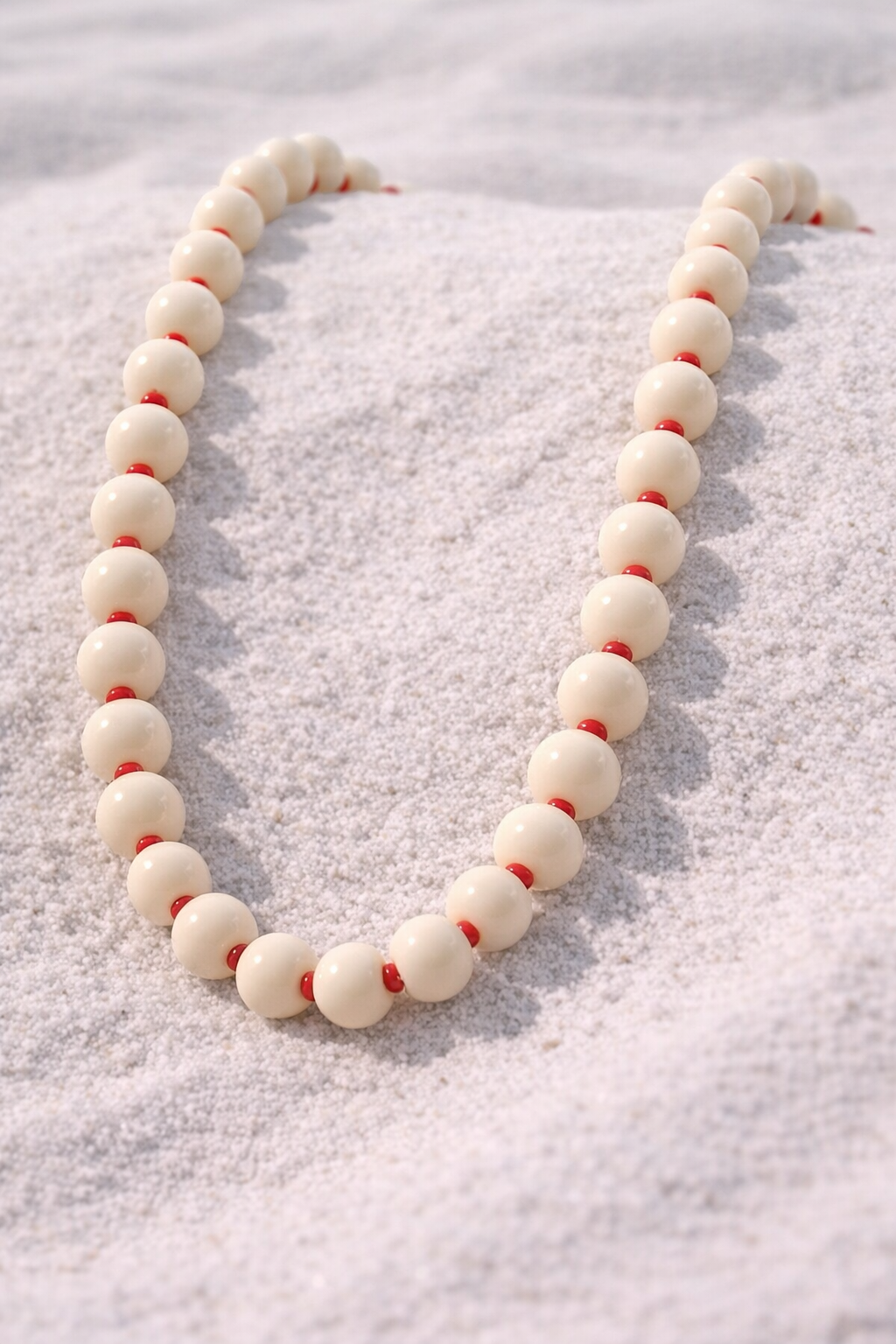 Collar XL Beige y rojo #12