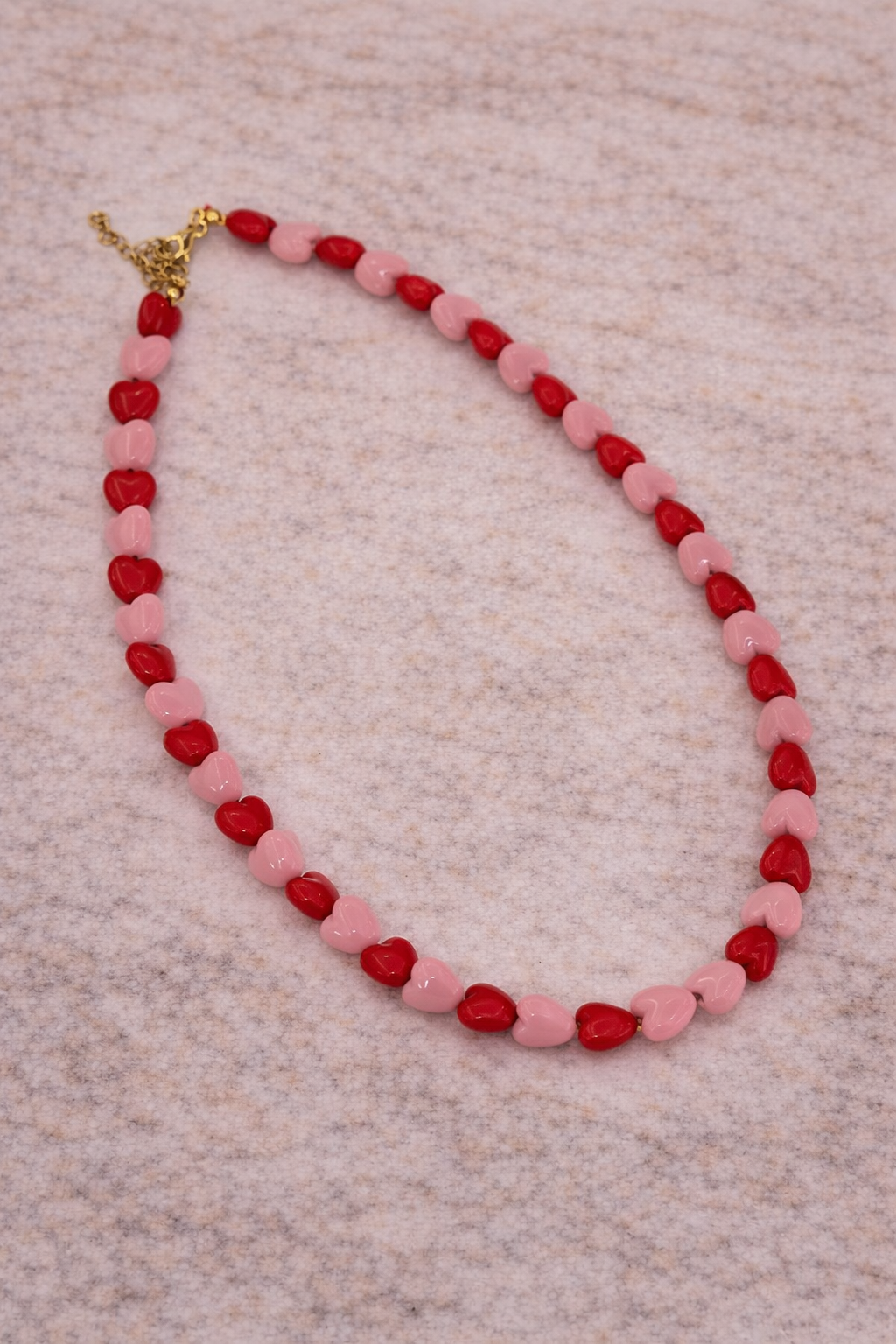 Collar corazones rojos rosa