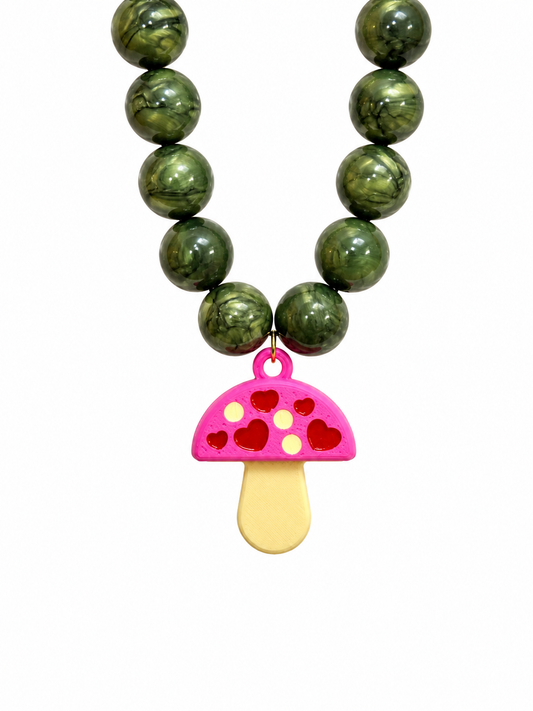 Collar XL hongo fucsia