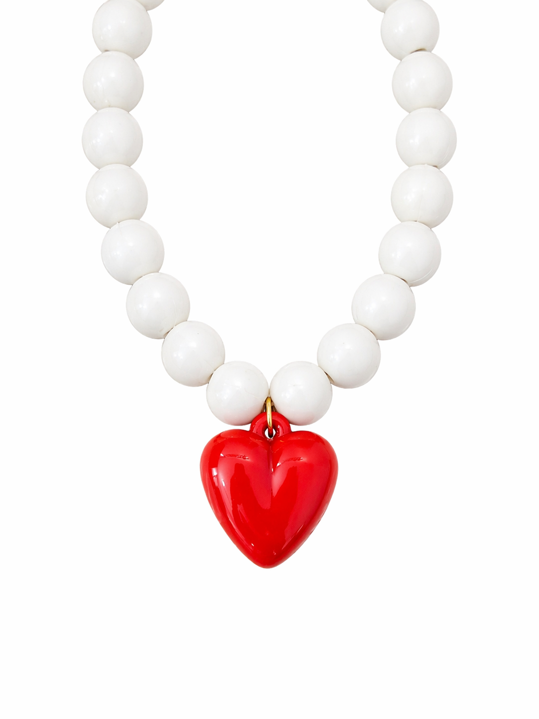 Collar XL corazón rojo ( escoge el color de las esferas)