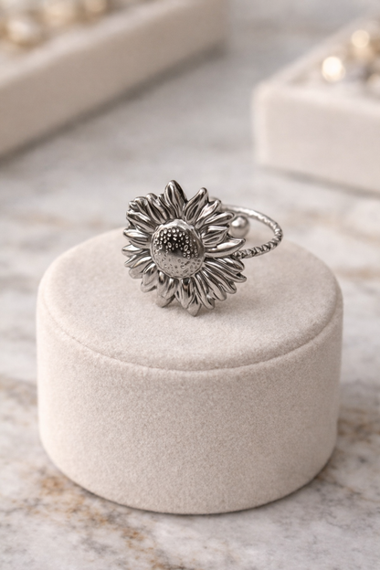 Anillo girasol acero