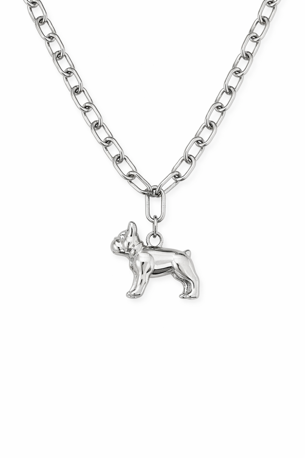 Collar Frenchie - Rodio, Plateado