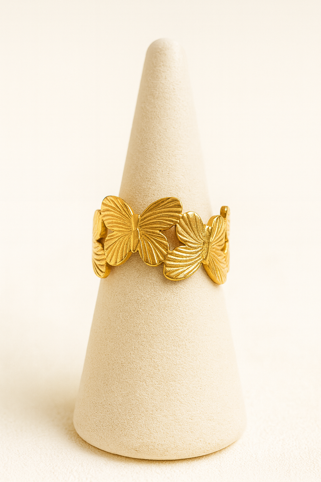 Anillo mariposas acero