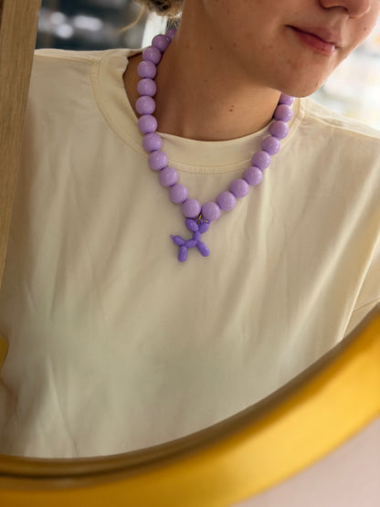Collar XL perro globo lila