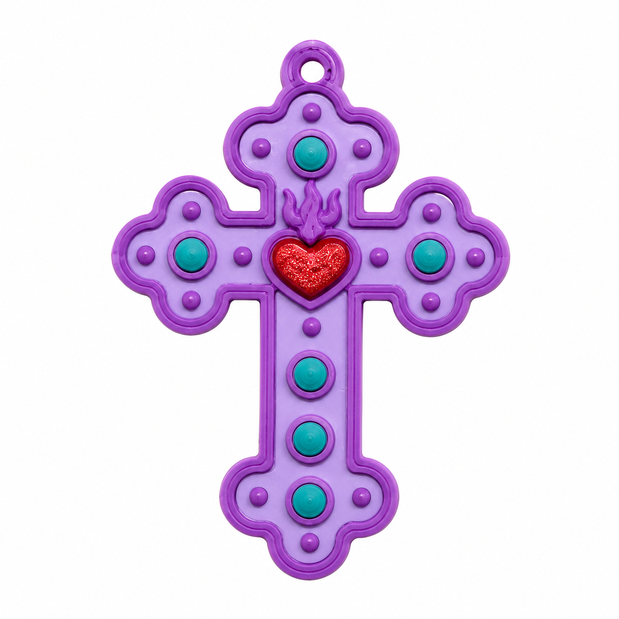 Dije cruz morado