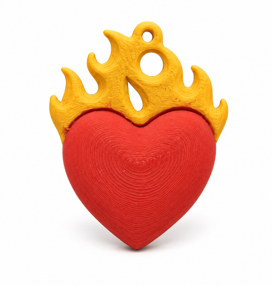 Dije  corazón fuego