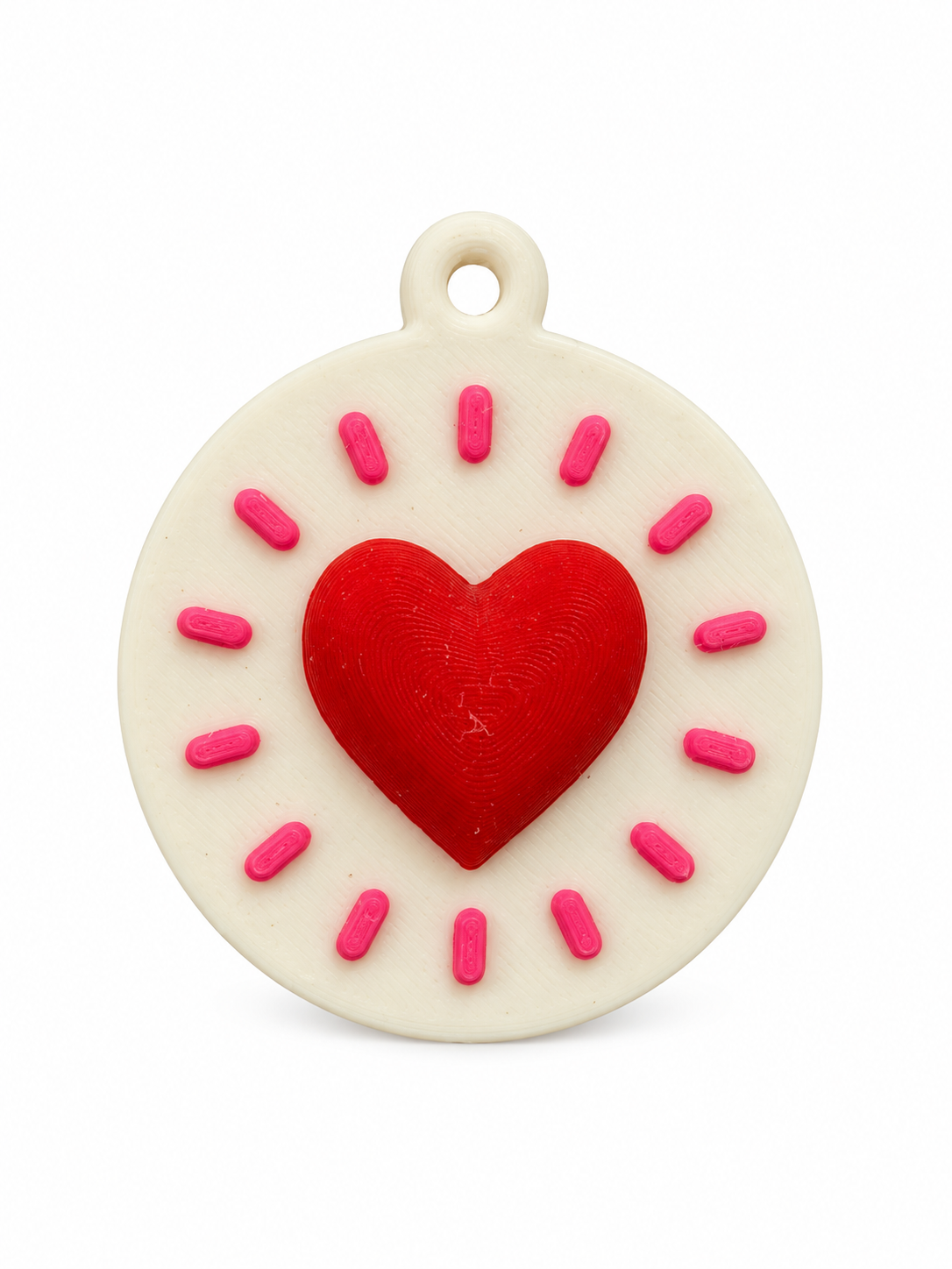Dije moneda corazón rojo