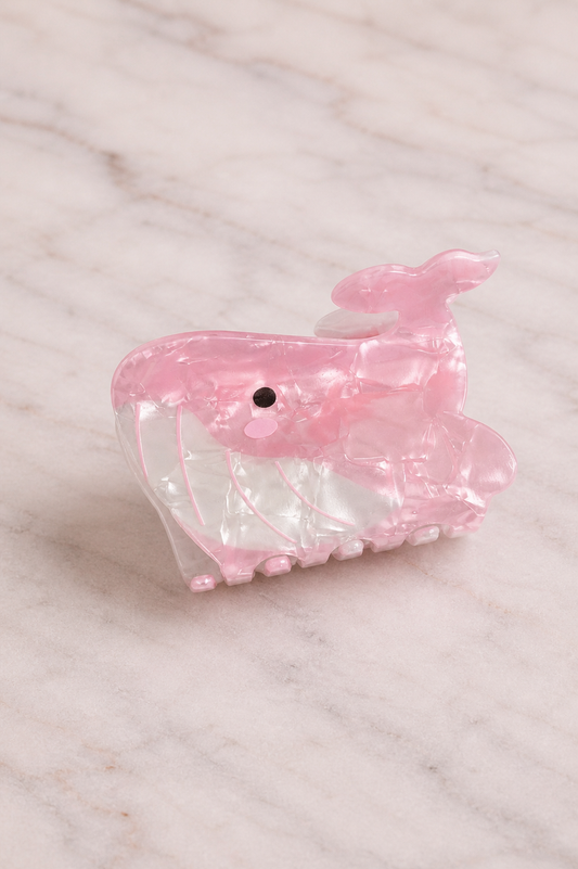Hair clip ballena rosa
