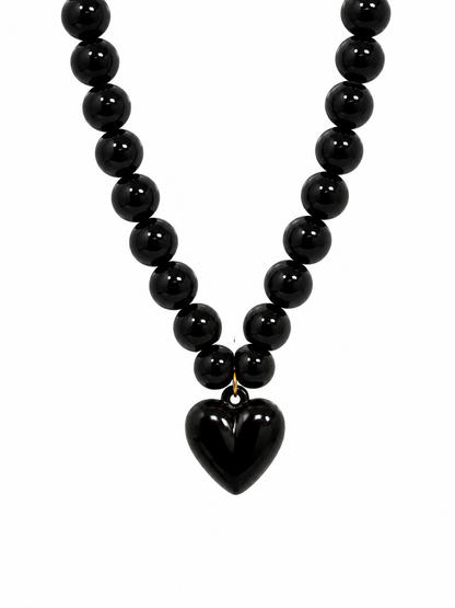 Collar XL corazón negro