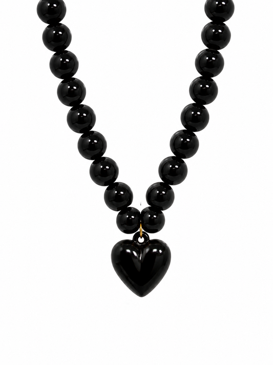 Collar XL corazón negro