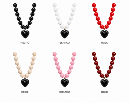 Collar XL corazón negro